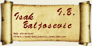 Isak Baljošević vizit kartica